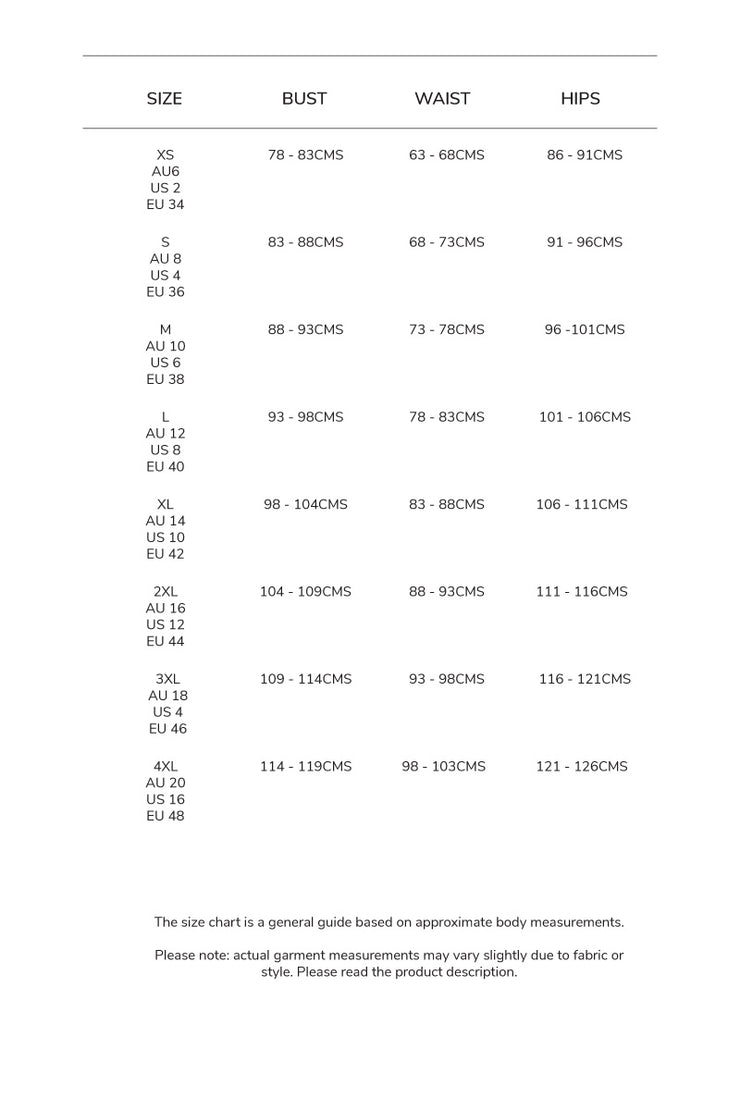 SIZE GUIDE – LIPT LABEL